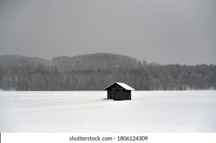 Lonely House Stands In The Snow