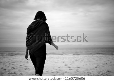 Similar – Image, Stock Photo stopped Stand Beach Ocean