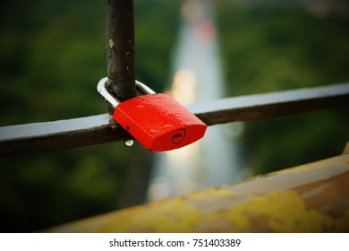 Lonely Red Padlock