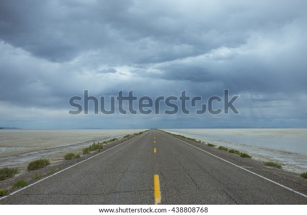 Lonely Road One Point Perspective Highway Stock Photo Edit Now 438808