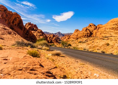 Lonely road trough the Valley of Fire - Shutterstock ID 1528909391