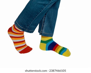 Lonely Sock Day. The social problem of bullying. Strange Socks Day. Strange socks as a symbol of Down syndrome
