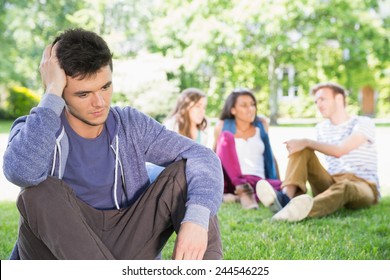 Lonely Student Feeling Excluded On Campus At The University