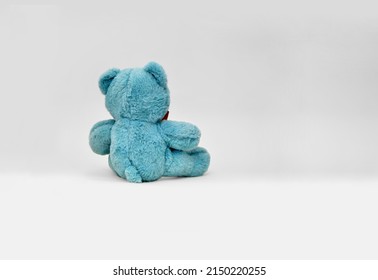 Lonely Teddy Bear Sitting His Back Stock Photo 2150220255 | Shutterstock