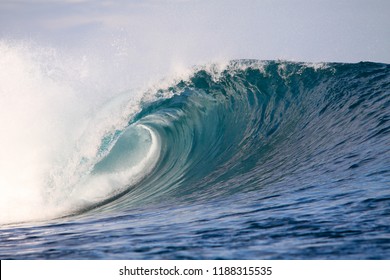 Lonely Wave Breaking Thru The Coast. 