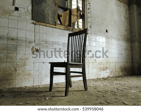 Similar – Image, Stock Photo a solitary chair in a chilling place