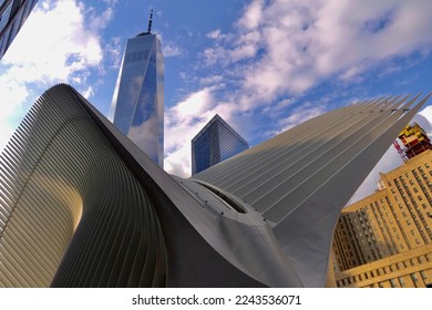Long angle view of One World Trade Center