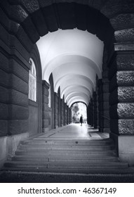 Long arcade in Prague