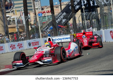 LONG BEACH, CA - APRIL 21:Justin Wilson (19) At The Izod Indycar Grand Prix In Long Beach, CA On April 21, 2013