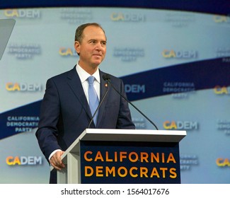 Long Beach, CA - Nov 16, 2019: Senator Adam Schiff speaking at the Democratic Party Endorsing Convention in Long Beach, CA.