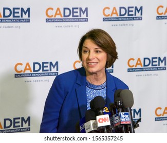 Long Beach, CA - Nov 16, 2019: Presidential Candidate Amy Klobuchar Speaking At The Democratic Party Endorsing Convention In Long Beach, CA