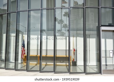 LONG BEACH, CALIFORNIA - 06 MAR 2020: Bob Foster Civic Chambers At The Long Beach Civic Center. 