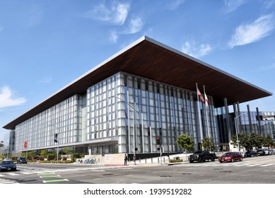 LONG BEACH, CALIFORNIA - 06 MAR 2020: The Governor George Deukmejian Courthouse belongs to the South Judicial District of Los Angeles.