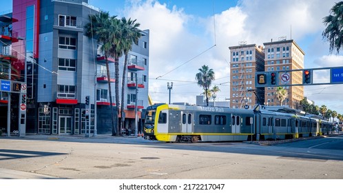 LONG BEACH, CALIFORNIA - April 21, 2022: Long Beach Is Known For Its Waterfront Attractions, Including The Queen Mary. Multiple Sports Will Be Held In Long Beach During The 2028 Summer Olympics.