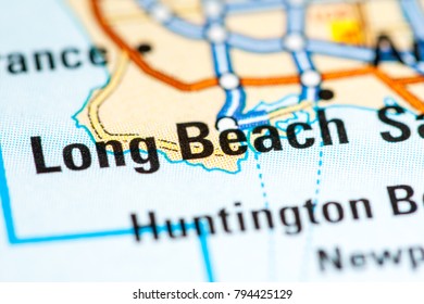 Long Beach. California. USA On A Map