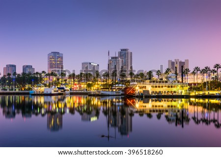 Long Beach, California, USA skyline.