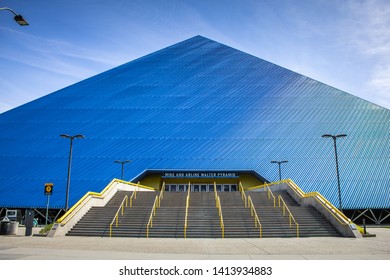 Long Beach, California/United States - 04/03/2019: A Wide Shot Of The Walter Pyramid At California State University Long Beach