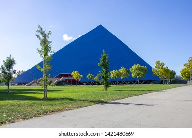 Long Beach, California/United States - 05/23/2019: A Wide Shot Of The Walter Pyramid At California State University Long Beach