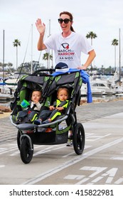 Long Beach, California/USA-April 30, 2016: Runner Running In The March For Marrow 5k Race