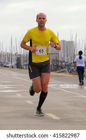 Long Beach, California/USA-April 30, 2016: Runner Running In The March For Marrow 5k Race