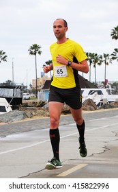 Long Beach, California/USA-April 30, 2016: Runner Running In The March For Marrow 5k Race