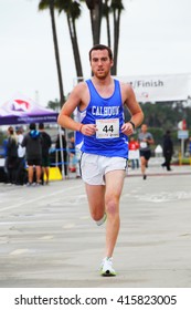 Long Beach, California/USA-April 30, 2016: Runner Running In The March For Marrow 5k Race