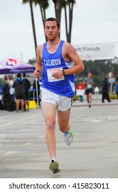 Long Beach, California/USA-April 30, 2016: Runner Running In The March For Marrow 5k Race