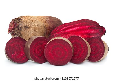 Long Beet Root Closeup Isolated On White Background