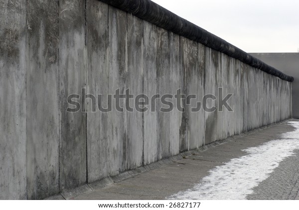 Long Berlin Wall. Berlin Wall at Bernauer Strase\
where you can see section of the border with inner and outer walls\
and no man\'s land.