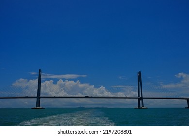 Long Bridge Over The Blue Sea In Shenzhen Sea, Guangdong, China