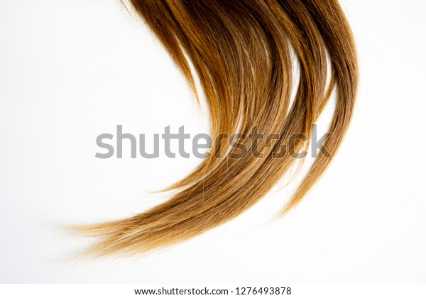 Long Brown Straight Hair On White Stock Photo Edit Now 1276493878