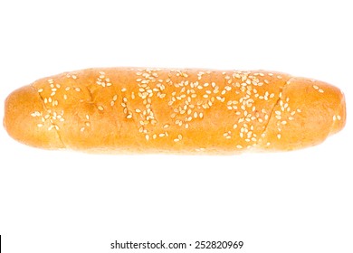 Long Bun With Sesame For Hot Dogs A Top View