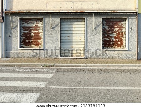 Similar – kiosk Kiosk Closed Facade