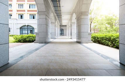 Long corridor in the school