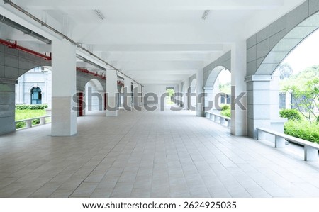 Long corridor in the school