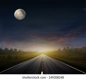 2,308 Driving Down Road At Night Images, Stock Photos & Vectors ...