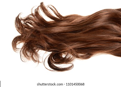 Long Curly Brunette Brown Hair Isolated