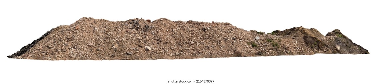 Long Earthen Stone Heap Embankment Construction Debris Isolated - Shutterstock ID 2164370397