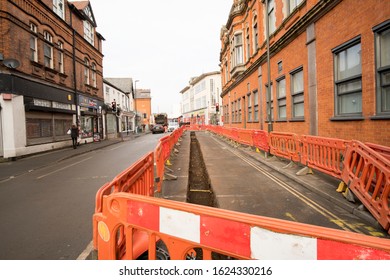 Long Eaton, Derbyshire, UK 01/22/2020 Major Road Works Background