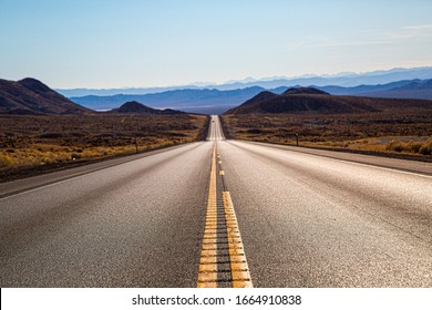 Long empty road in Nevada, USA.