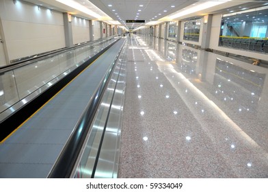 Long escalator for easy transport of people and goods.