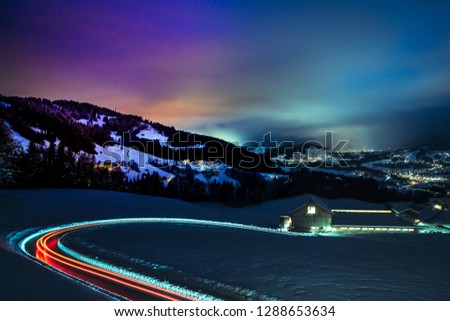 Similar – Image, Stock Photo View to Gstaad Relaxation