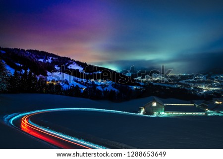 Similar – Image, Stock Photo View to Gstaad Relaxation