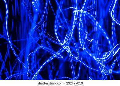 Long exposure of blue led light trails Background