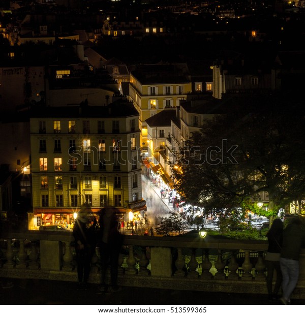 Long Exposure Busy Street Paris Night Buildings Landmarks Food