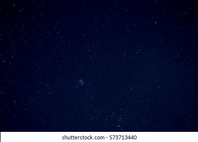 Long Exposure Clear Night Sky With Shiny Stars.