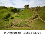 A long exposure of the Fairy Glen in the Isle of Skye, Scotland, UK