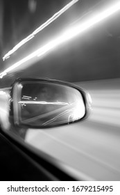 Long Exposure In Highway Tunnel On 210 Free Way In Review Mirror