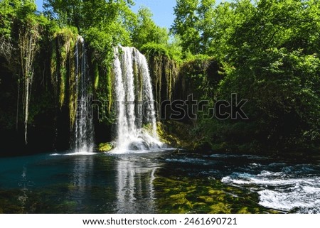 Long exposure image of Duden Waterfall located in Antalya Turkey
