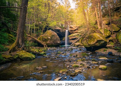 Long exposure image of Flat Lick Falls in Jackson County of Kentucky